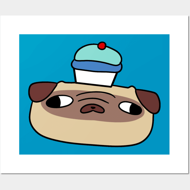 Cupcake Pug Face Wall Art by saradaboru